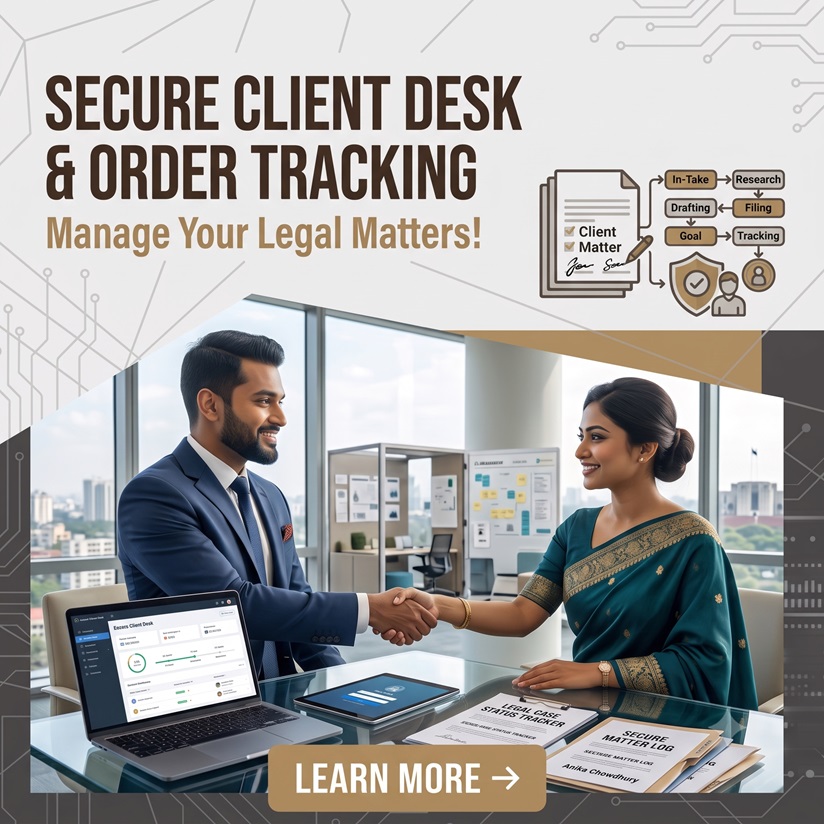 Secure Client Desk & Order Tracking- Manage Your Legal Matters